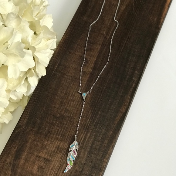 Silver Feather Necklace - Picture 2 of 3